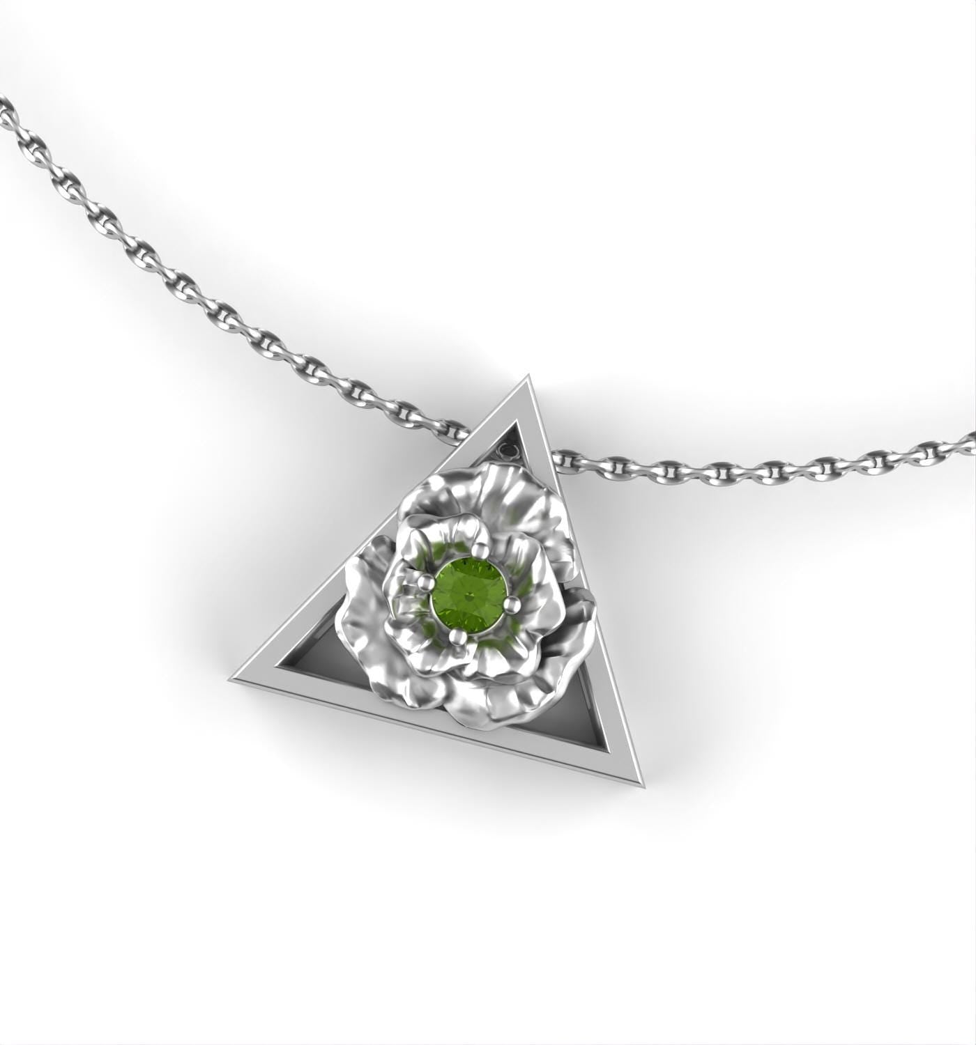 August-Triangle Symbol - Poppy Birth Flower-Peridot Birth Stone