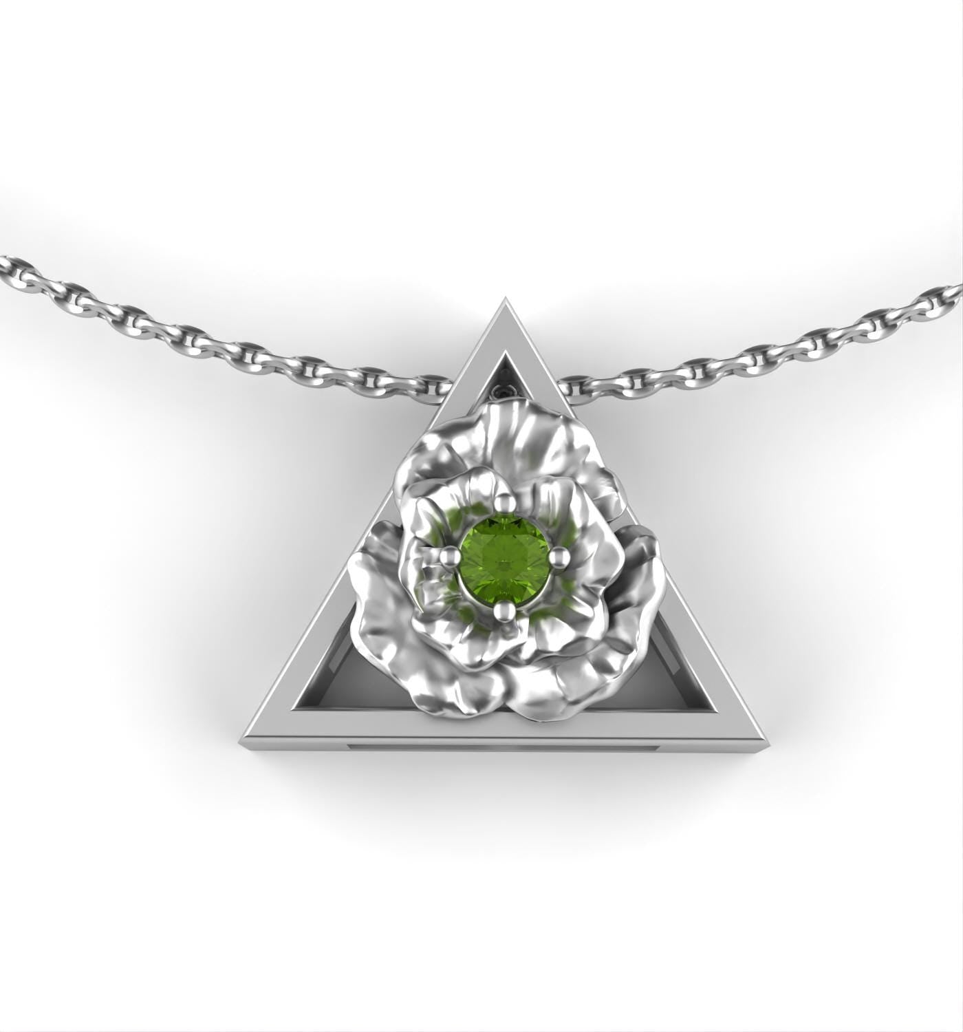 August-Triangle Symbol - Poppy Birth Flower-Peridot Birth Stone