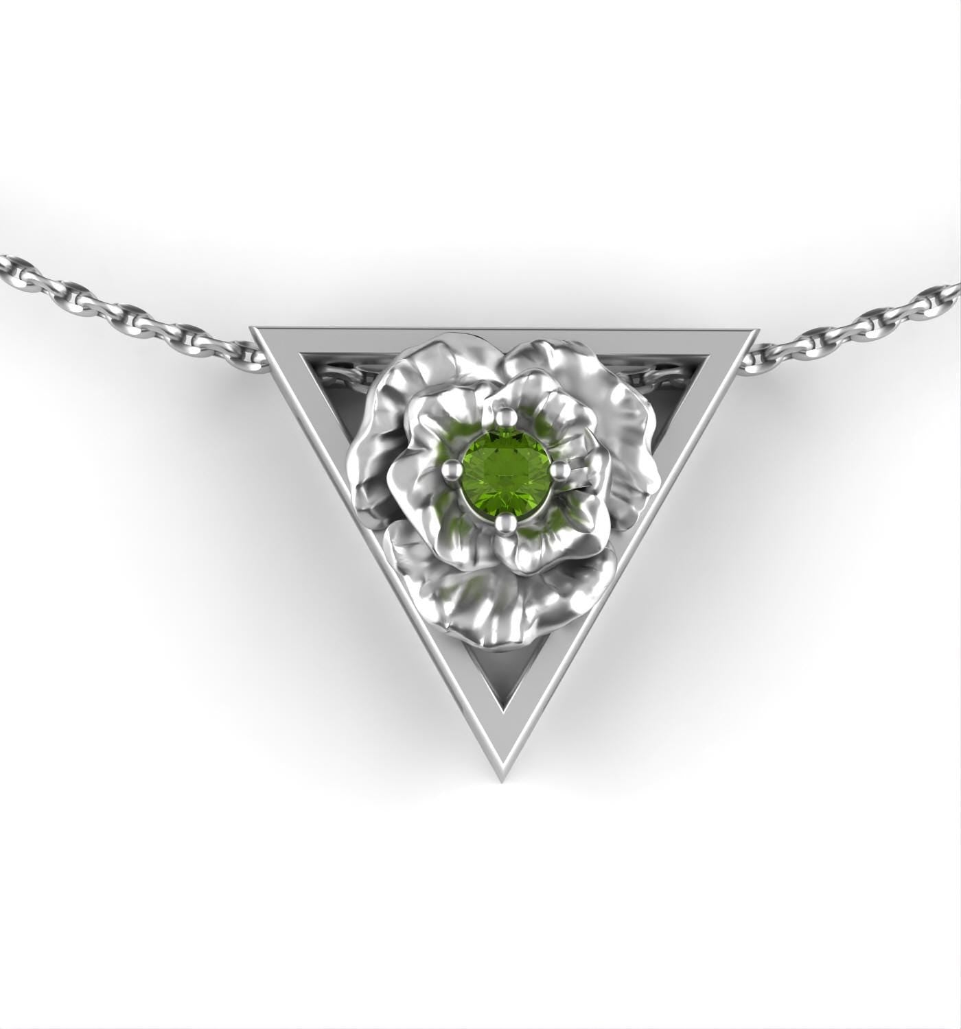 August-Triangle Symbol - Poppy Birth Flower-Peridot Birth Stone