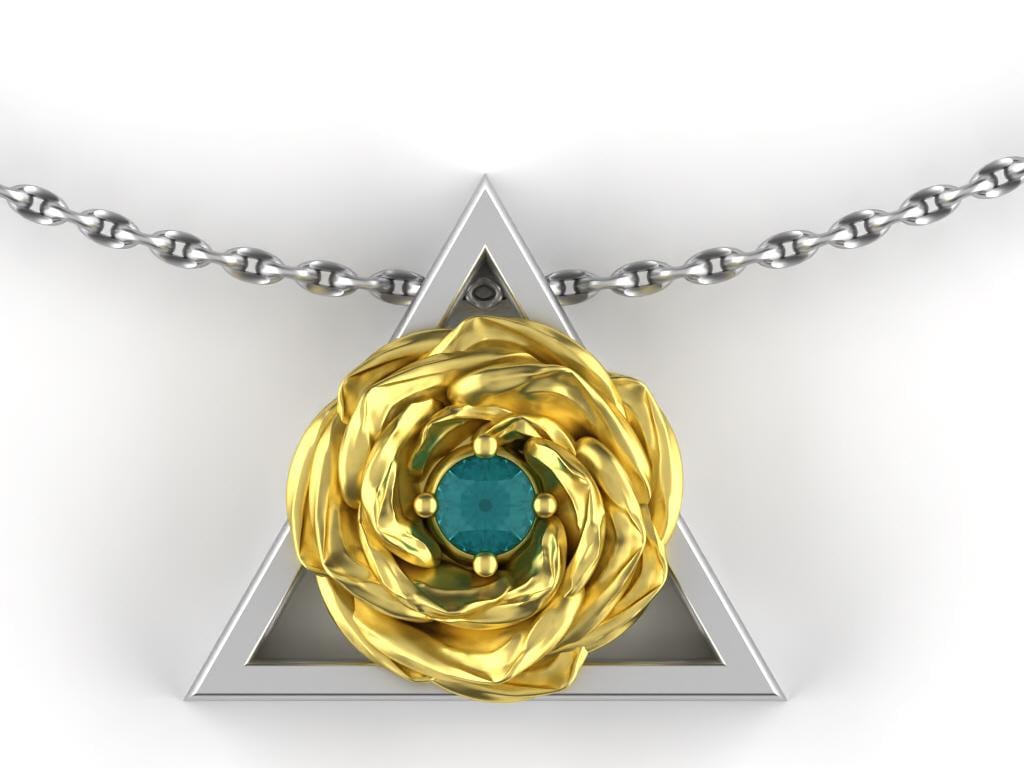 June - Triangle Symbol - Rose Birth Flower - Alexandrite Birth Stone