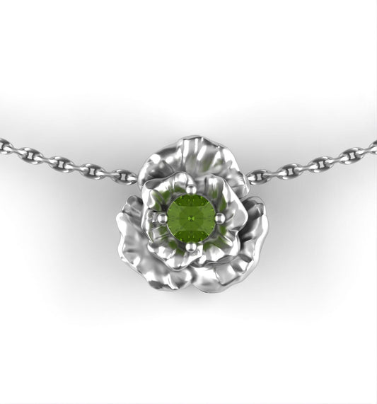 August - Poppy Birth Flower - Peridot Birth Stone