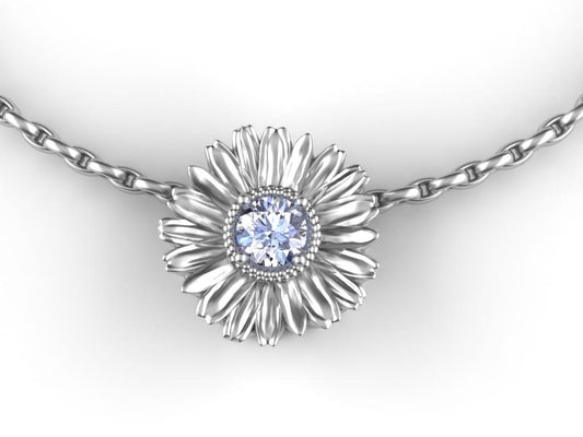 April - Daisy Birth Flower - Diamond Birth Stone