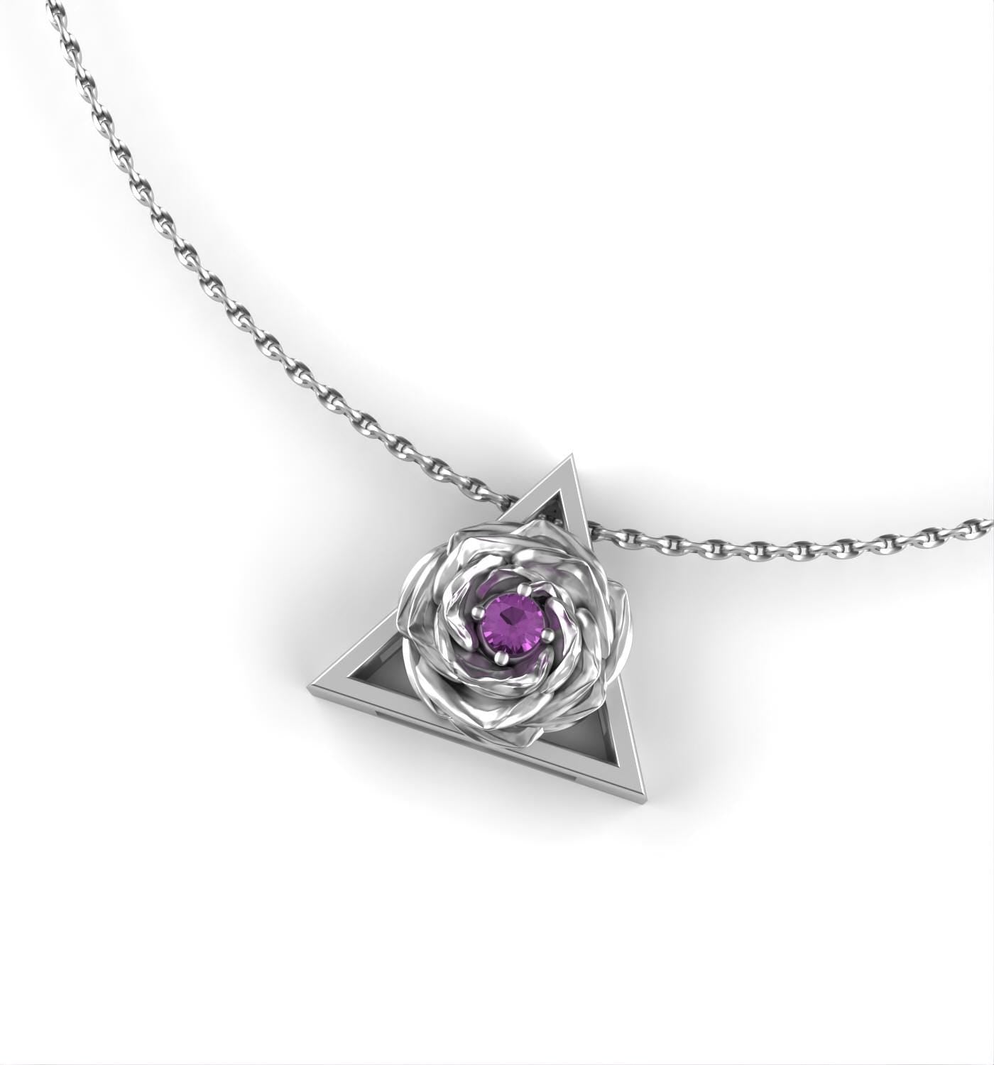 June - Triangle Symbol - Rose Birth Flower - Alexandrite Birth Stone