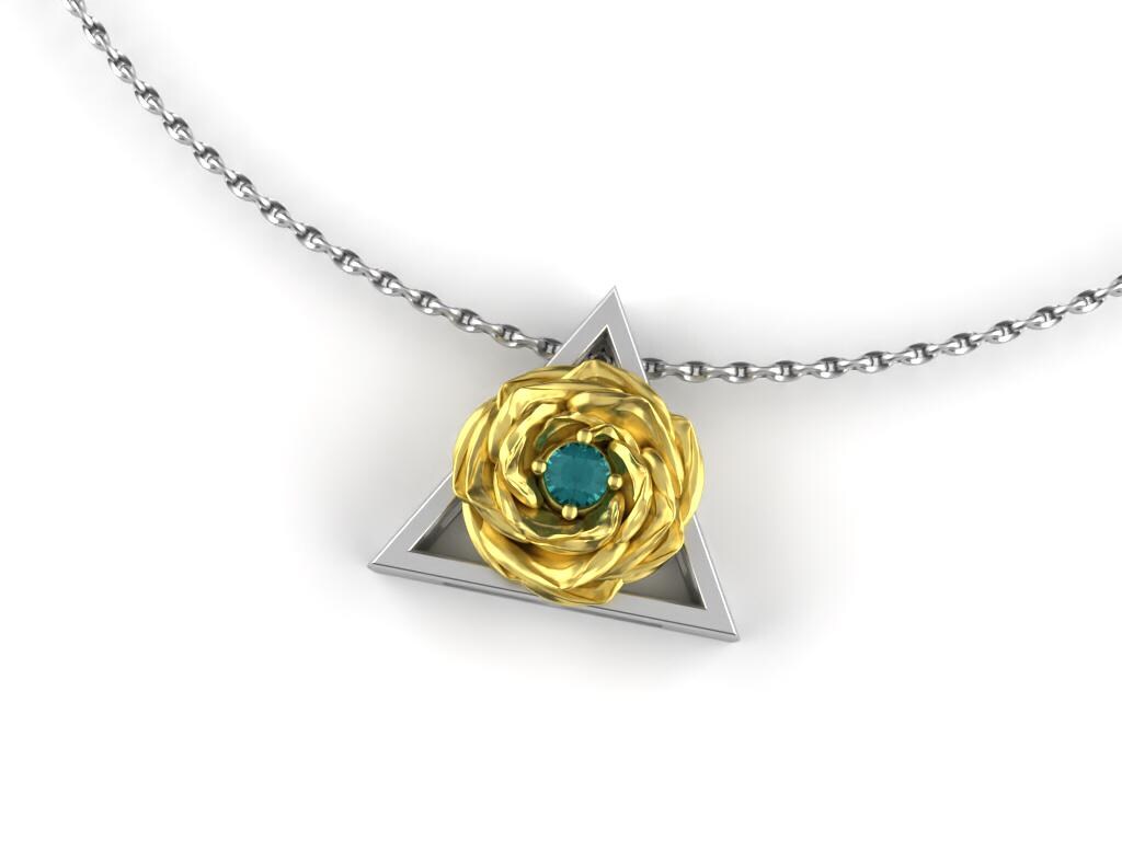 June - Triangle Symbol - Rose Birth Flower - Alexandrite Birth Stone