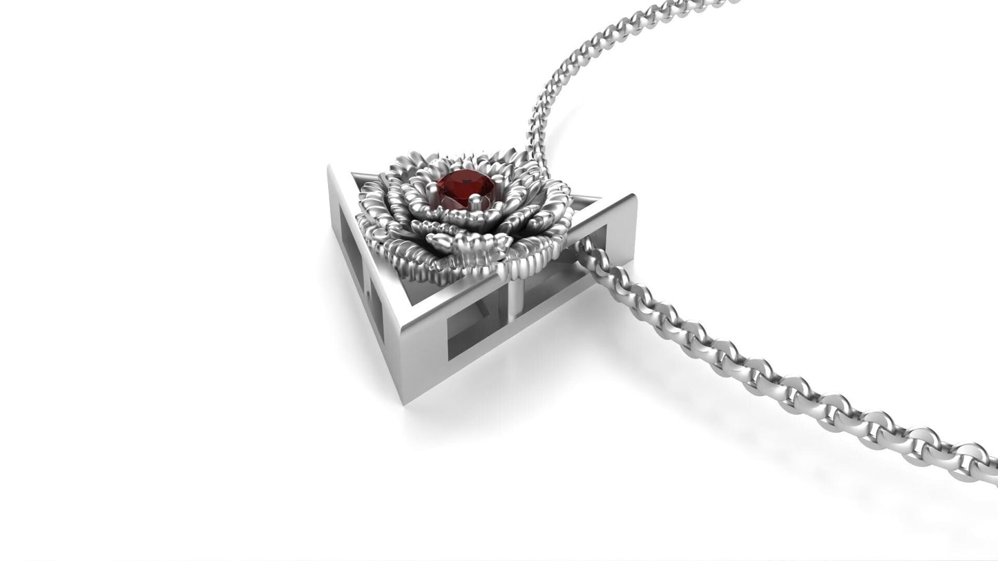 January - Triangle Symbol - Carnation Birth Flower - Garnet Birth Stone