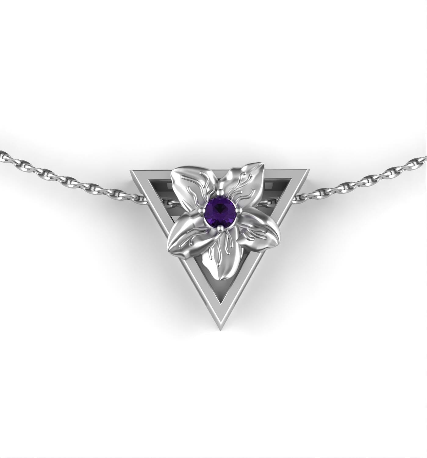 February-Triangle Symbol-Violet Birth Flower-Amethyst Birth Stone