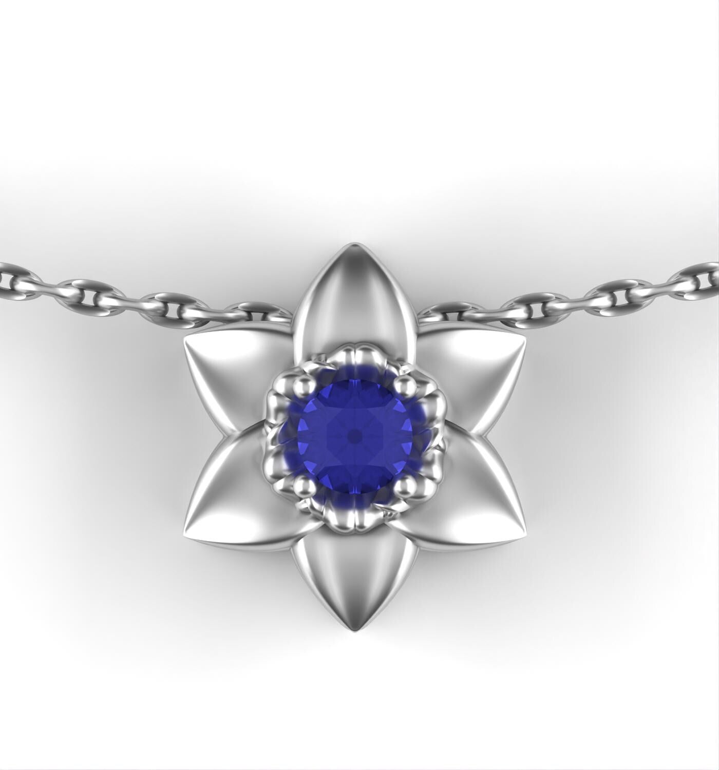 December - Narcissus Birth Flower Necklace - Tanzanite - Zircon - Birthstone