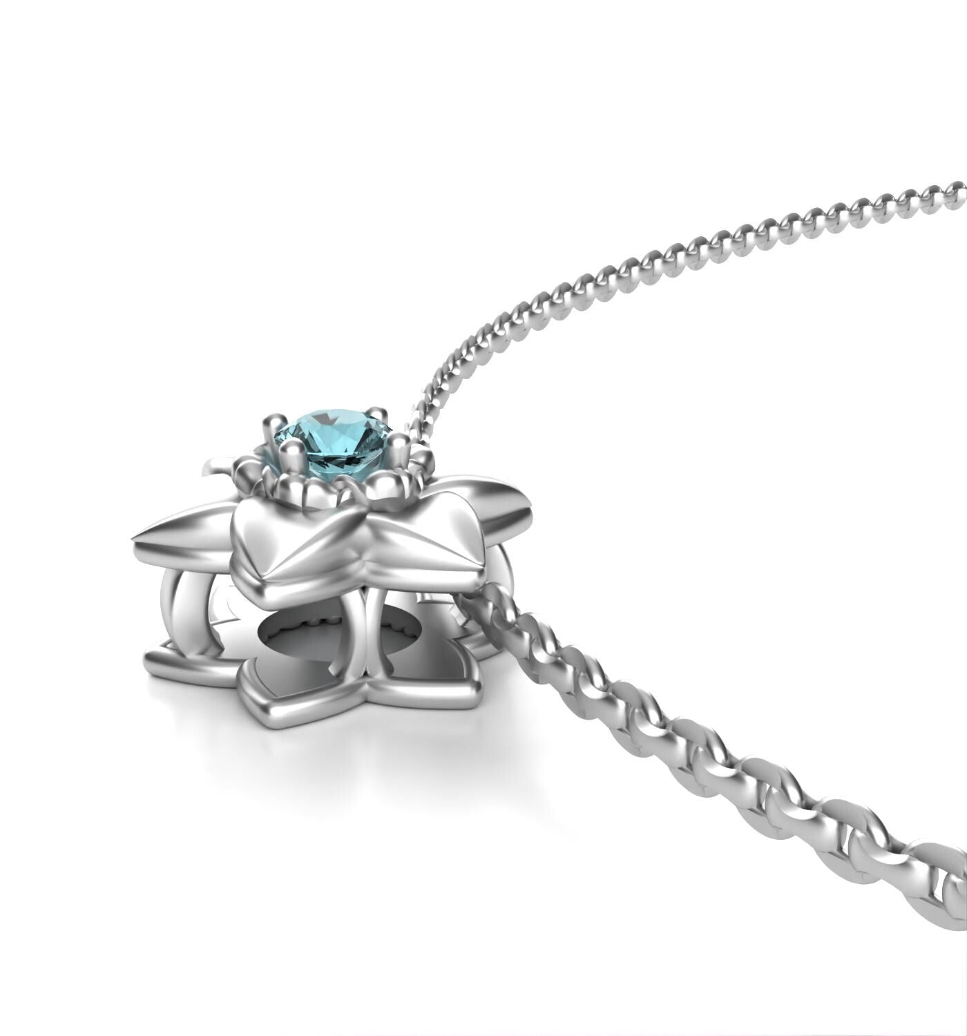 December - Narcissus Birth Flower Necklace - Tanzanite - Zircon - Birthstone