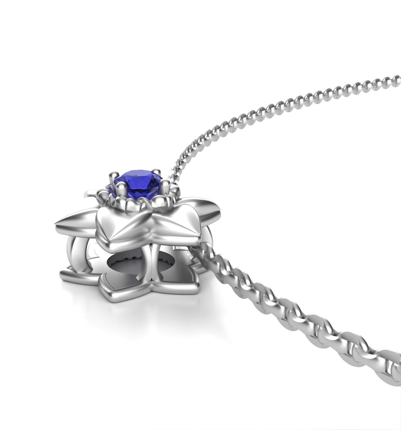 December - Narcissus Birth Flower Necklace - Tanzanite - Zircon - Birthstone