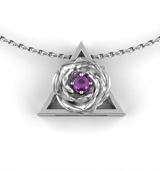 June - Triangle Symbol - Rose Birth Flower - Alexandrite Birth Stone