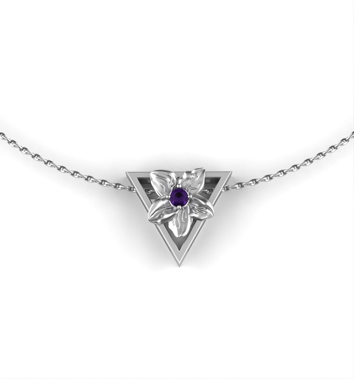 February-Triangle Symbol-Violet Birth Flower-Amethyst Birth Stone
