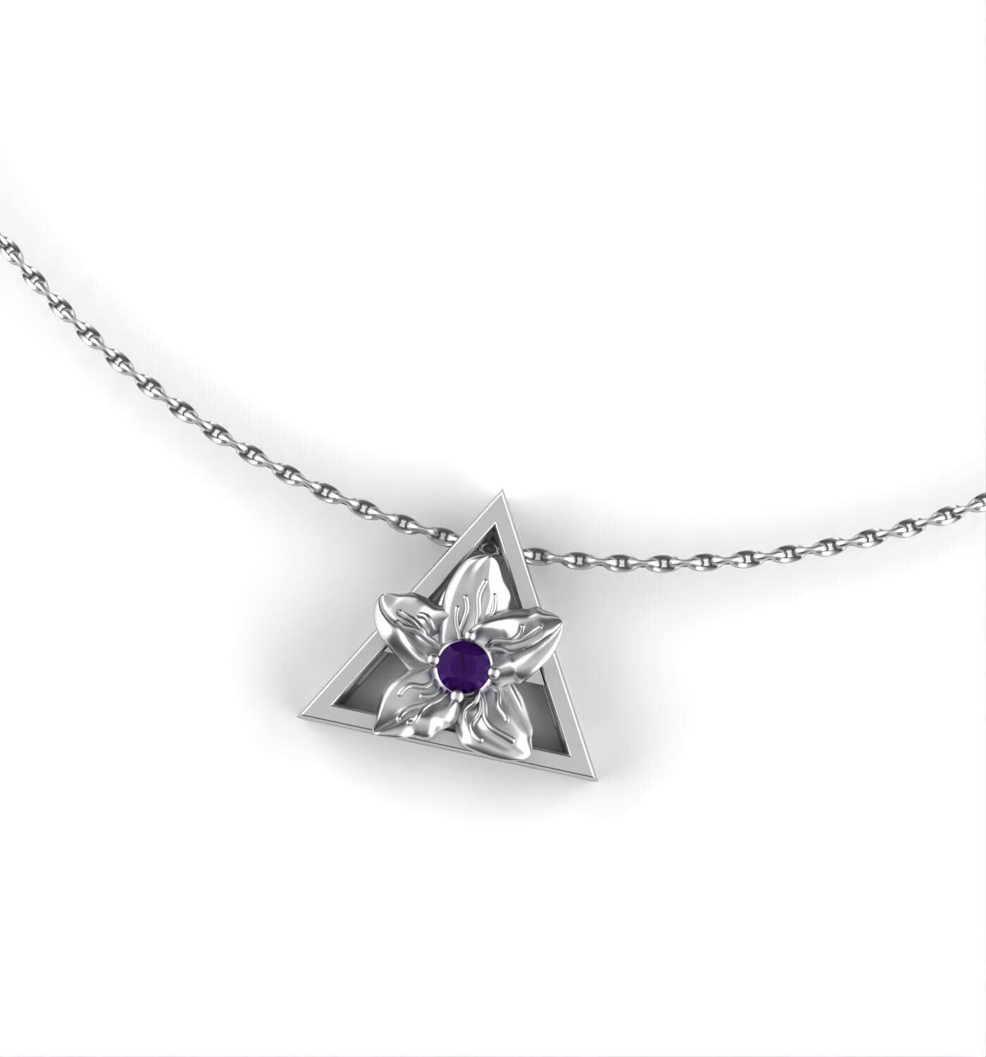February-Triangle Symbol-Violet Birth Flower-Amethyst Birth Stone