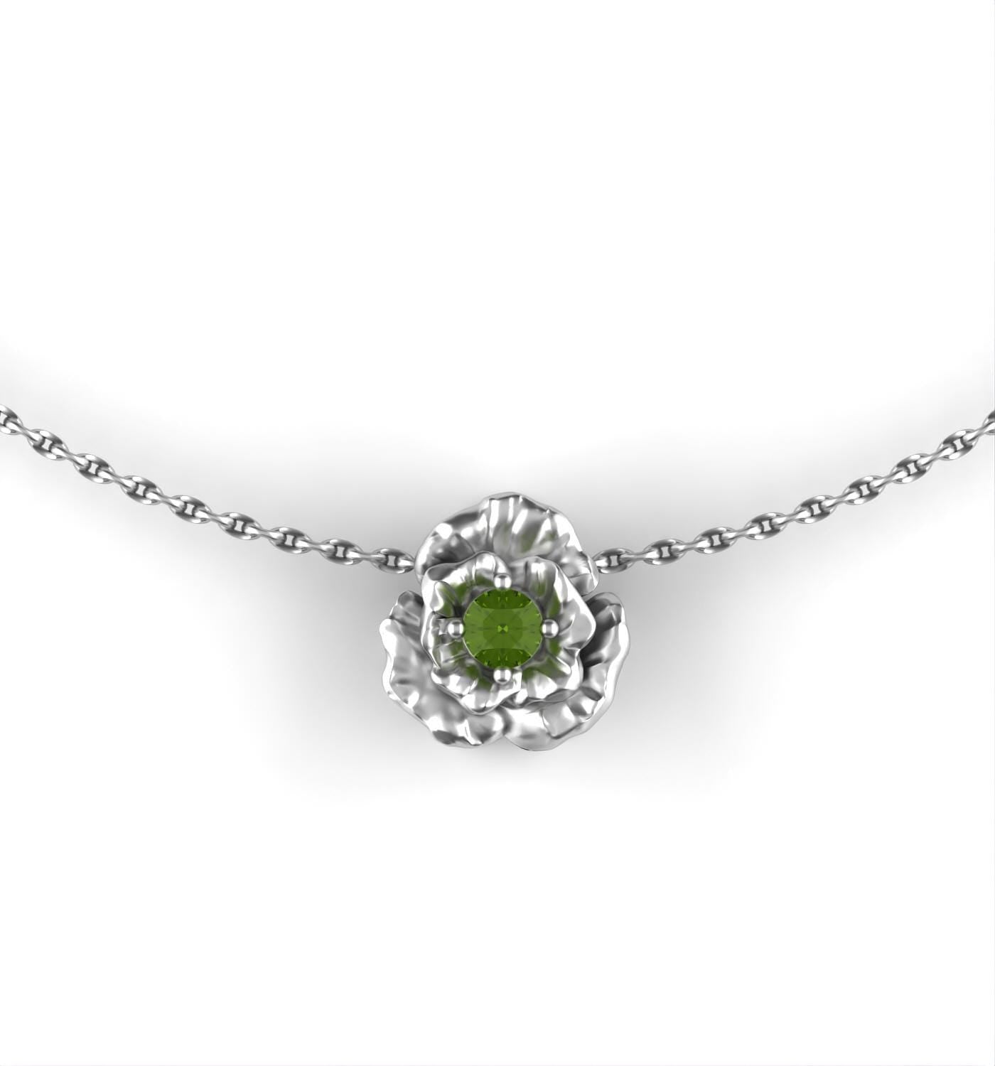 August - Poppy Birth Flower - Peridot Birth Stone